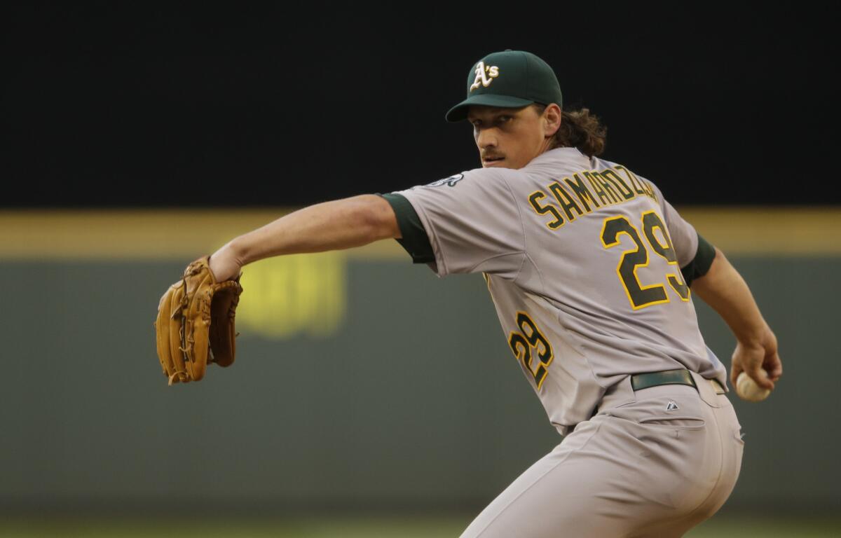 The Oakland Athletics traded pitcher Jeff Samardzija to the Chicago White Sox as part of a package including right-hander Chris Bassett in exchange for right-hander Chris Bassitt, catcher Josh Phegley, and infielders Rangel Ravelo and Marcus Semien.