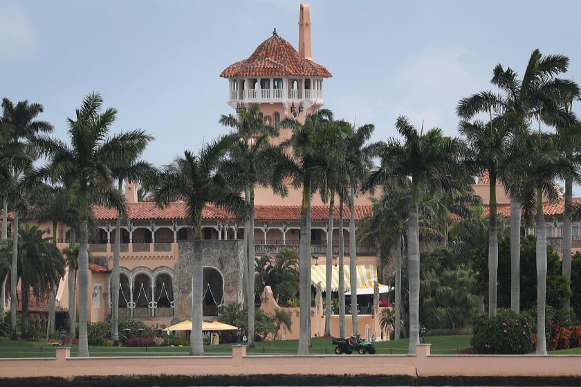 WEST PALM BEACH, FLORIDA - APRIL 03: President Donald Trump's Mar-a-Lago resort is seen on April 03, 2019 in West Palm Beach, Florida. Reports indicate that at over the past weekend a woman from China was arrested and found to be carrying four cellphones and a thumb drive infected with malware after she made her way into the resort during President Trumps visit.(Photo by Joe Raedle/Getty Images) ** OUTS - ELSENT, FPG, CM - OUTS * NM, PH, VA if sourced by CT, LA or MoD **