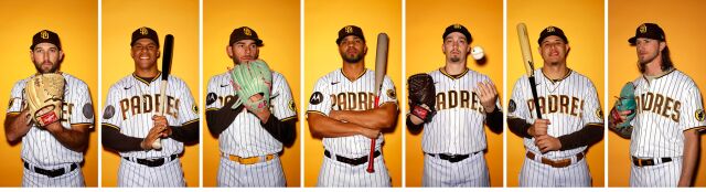 Composite of Padres photos for homepage 2023