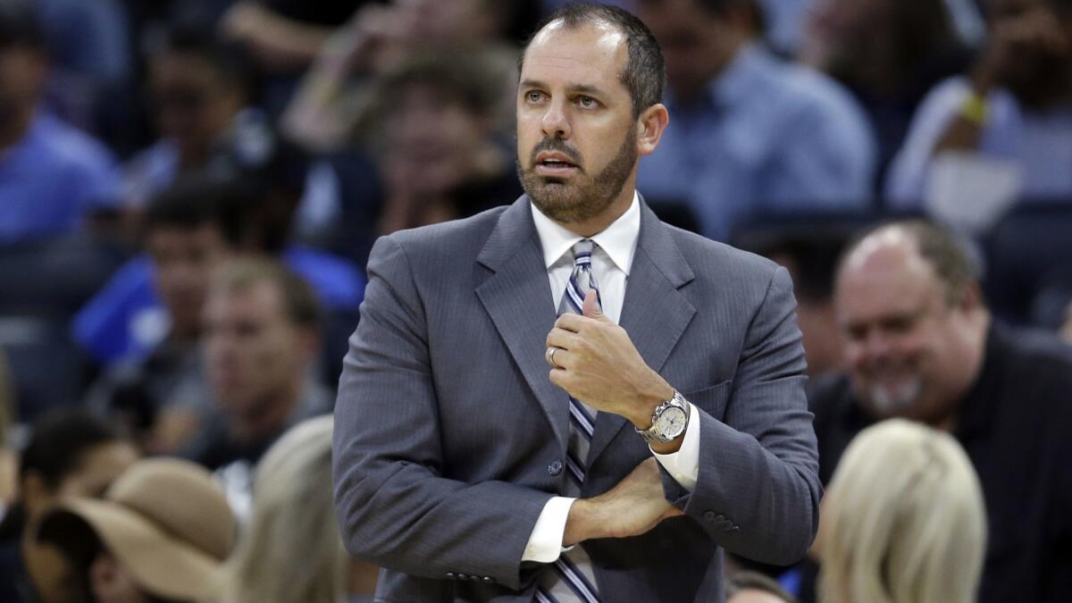 Frank Vogel, shown coaching the Orlando Magic in 2017, became the Lakers' head coach on May 11.
