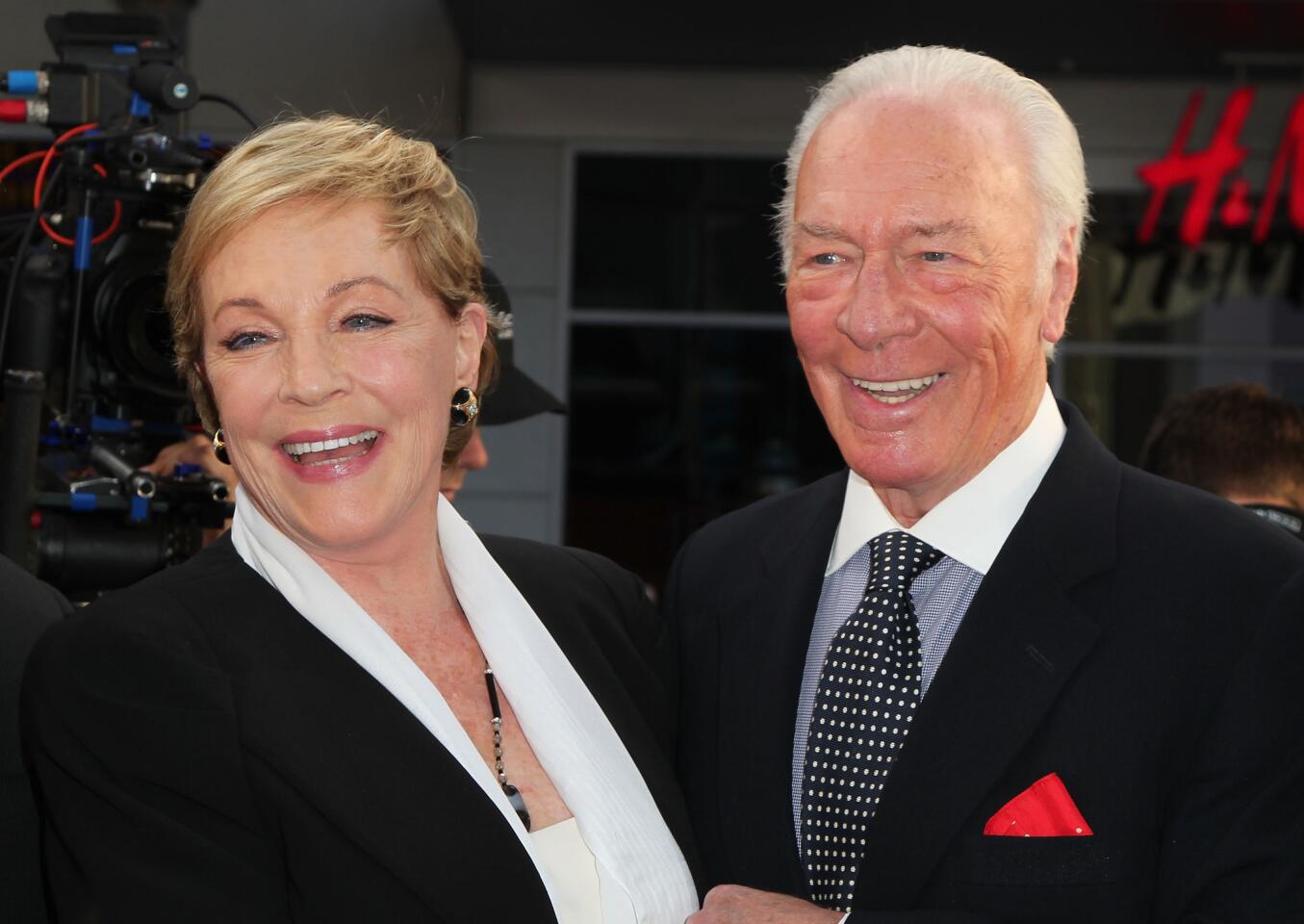 Actress Julie Andrews, who played Maria in "The Sound of Music," reunites with actor Christopher Plummer, who played Capt. Von Trapp.