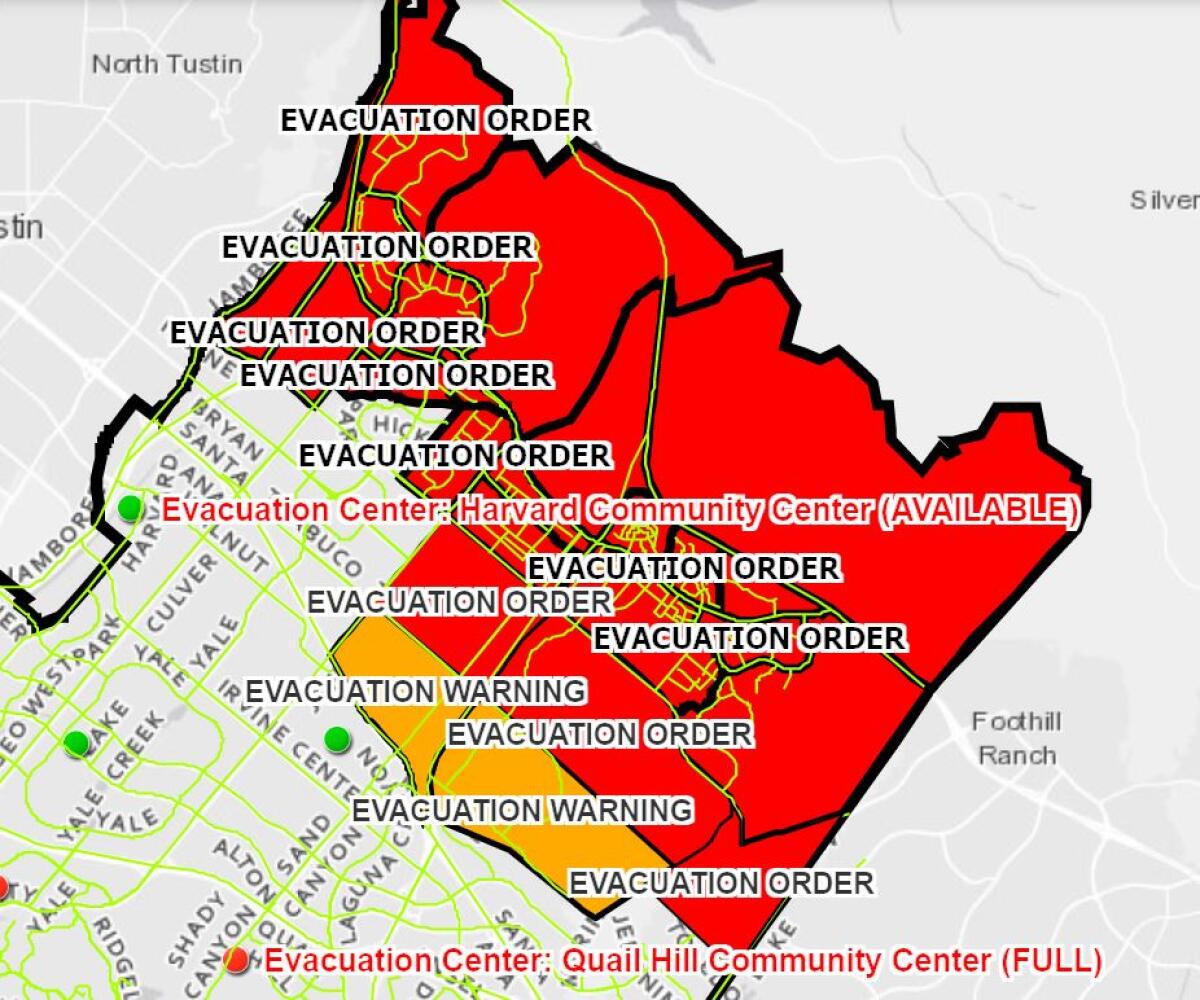 Silverado fire evacuations