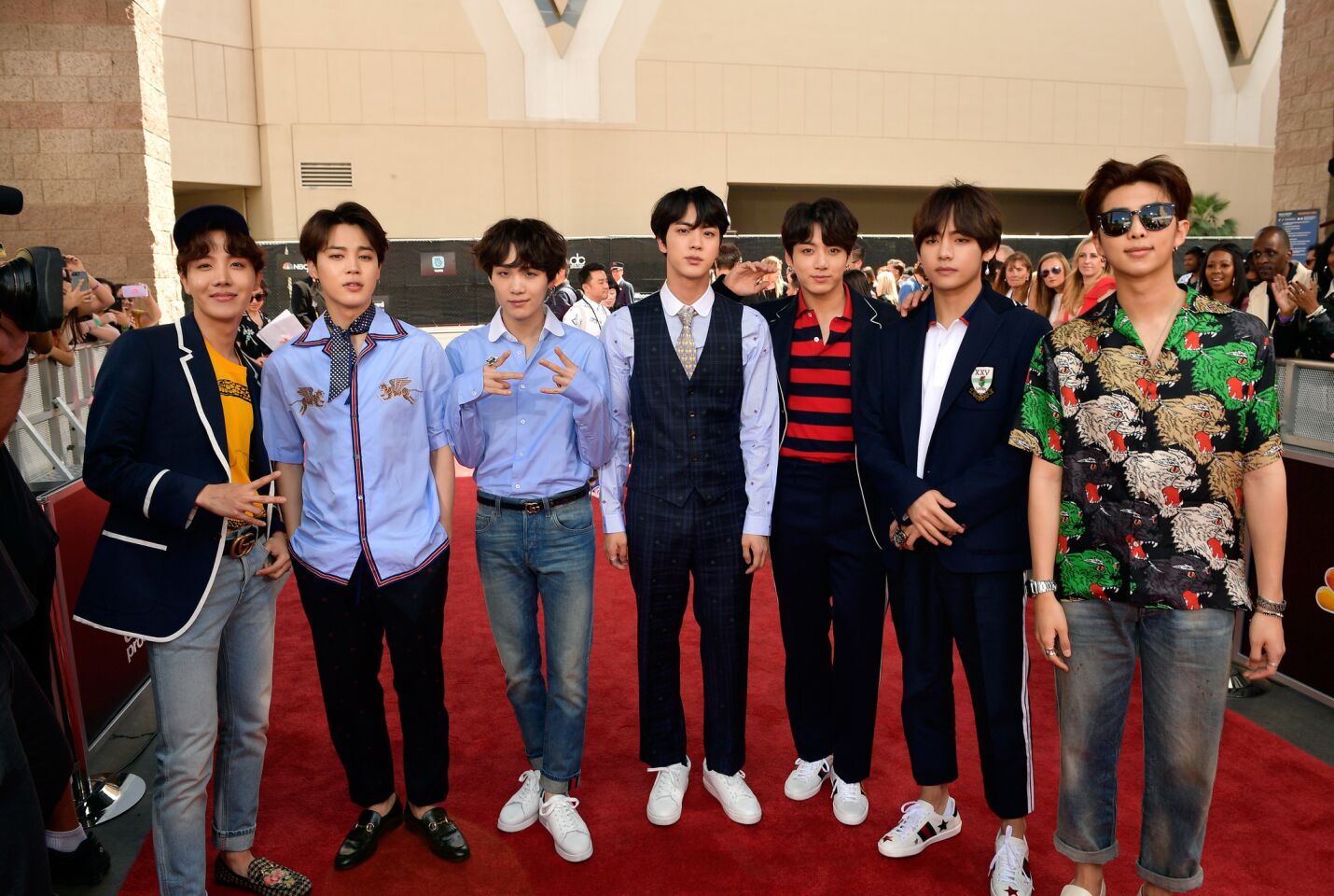 Musical group BTS attends the 2018 Billboard Music Awards at MGM Grand Garden Arena.