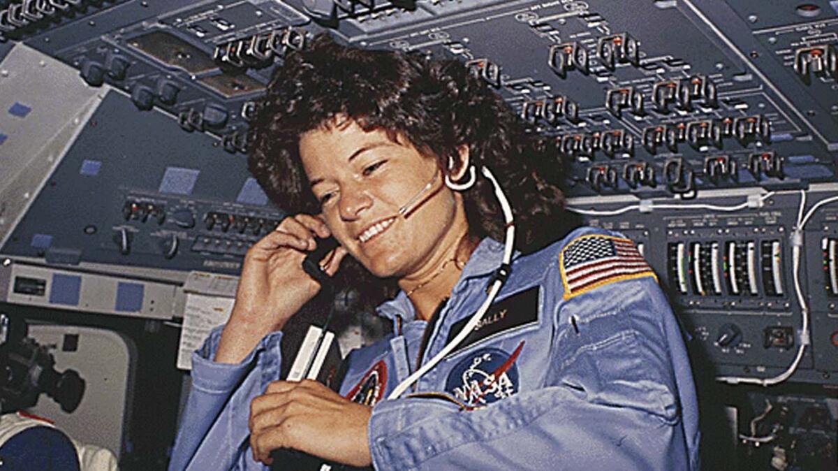 (FILES) This NASA file photo dated June 1983 shows America's first woman astronaut Sally Ride, as she communicates with ground controllers from the flight deck during the six-day space mission of the Challenger. Ride, the first US woman to fly in space, died on July 23, 2012 after a 17-month battle with pancreatic cancer, her foundation announced. She was 61. Ride first launched into space in 1983, on the seventh US space shuttle mission. AFP PHOTO/NASA/HO ++RESTRICTED TO EDITORIAL USE- NOT FOR ADVERSTISING OR MARKETING CAMPAIGNS - MANDATORY CREDIT: AFP PHOTO/NASA - DISTRIBUTED AS A SERVICE TO CLIENTS++-/AFP/GettyImages ORG XMIT: -