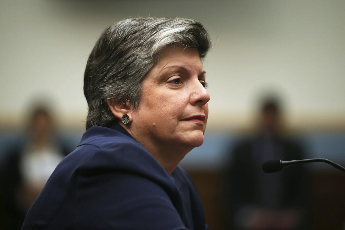 Homeland Security chief Janet Napolitano is seen testifying during a hearing before the House Judiciary Committee in Washington, D.C.