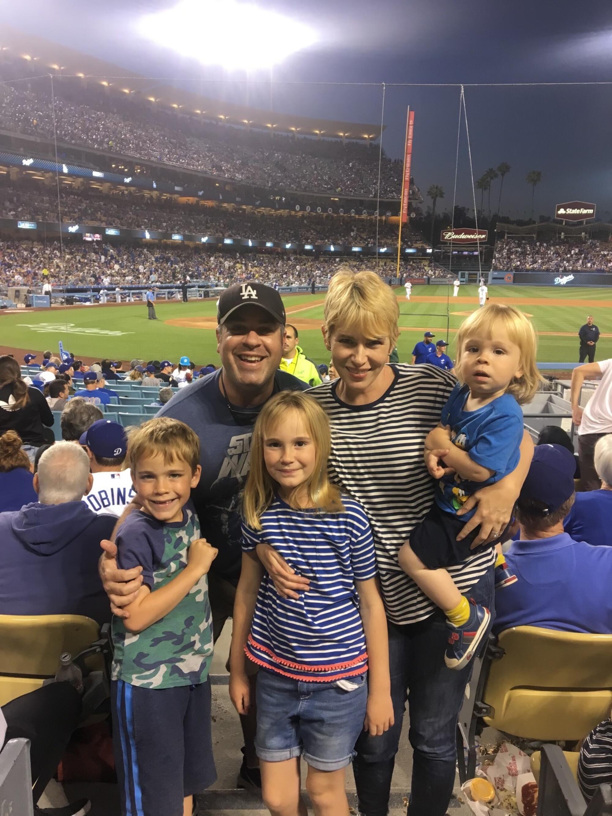 Molly Steinsapir, center, with her parents and her two younger brothers