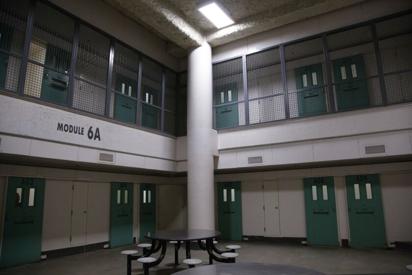 Additional safety measure are added to the San Diego Central Jail to prevent inmates from jumping off the second level of the Enhance observation unit.