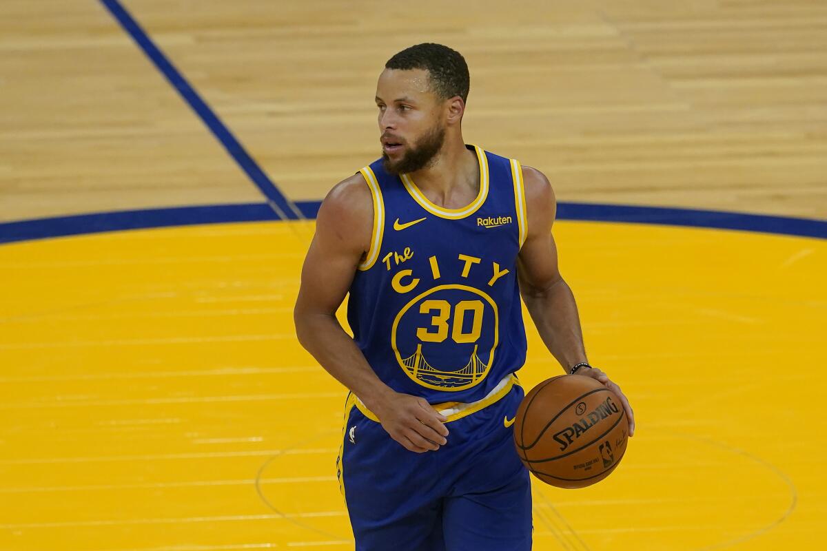 El jugador de los Warriors de Golden State Stephen Curry (30).