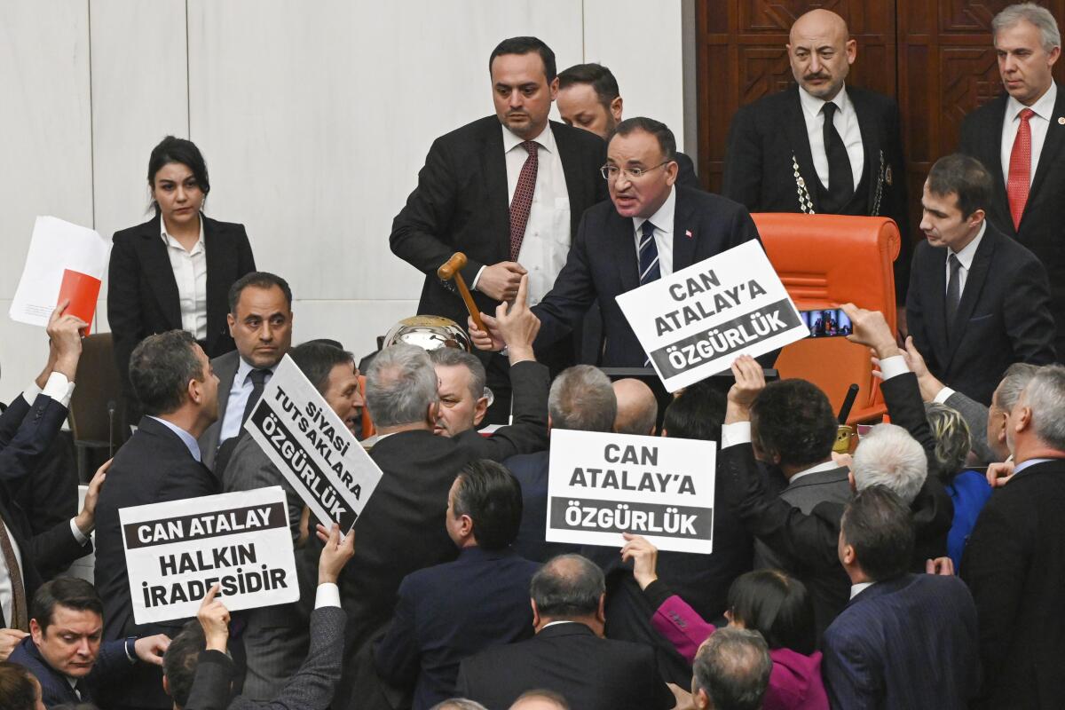 Turkish parliament strips imprisoned opposition lawmaker of seat - The San  Diego Union-Tribune