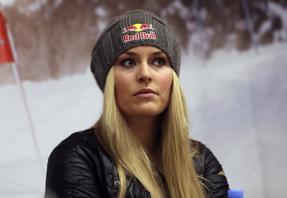 Skier Lindsey Vonn, shown in February, still hopes that she can overcome her latest injury to make the Sochi Olympics.