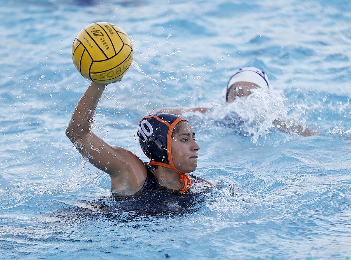 Stephanie Gonzalez of Los Amigos takes a shot against Jurupa Valley in a CIF Division 6 semifinal on Wednesday.
