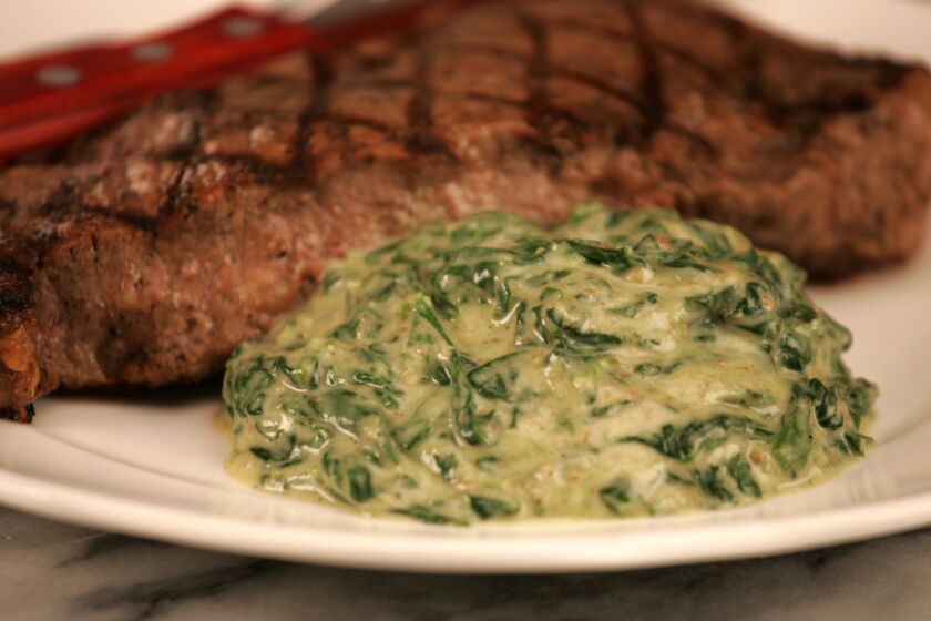 Creamy, dreamy steakhouse spinach.