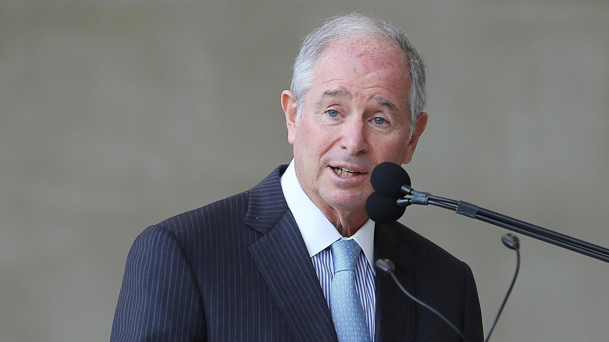 Stephen A. Schwarzman is chairman and chief executive of Blackstone Group Inc.