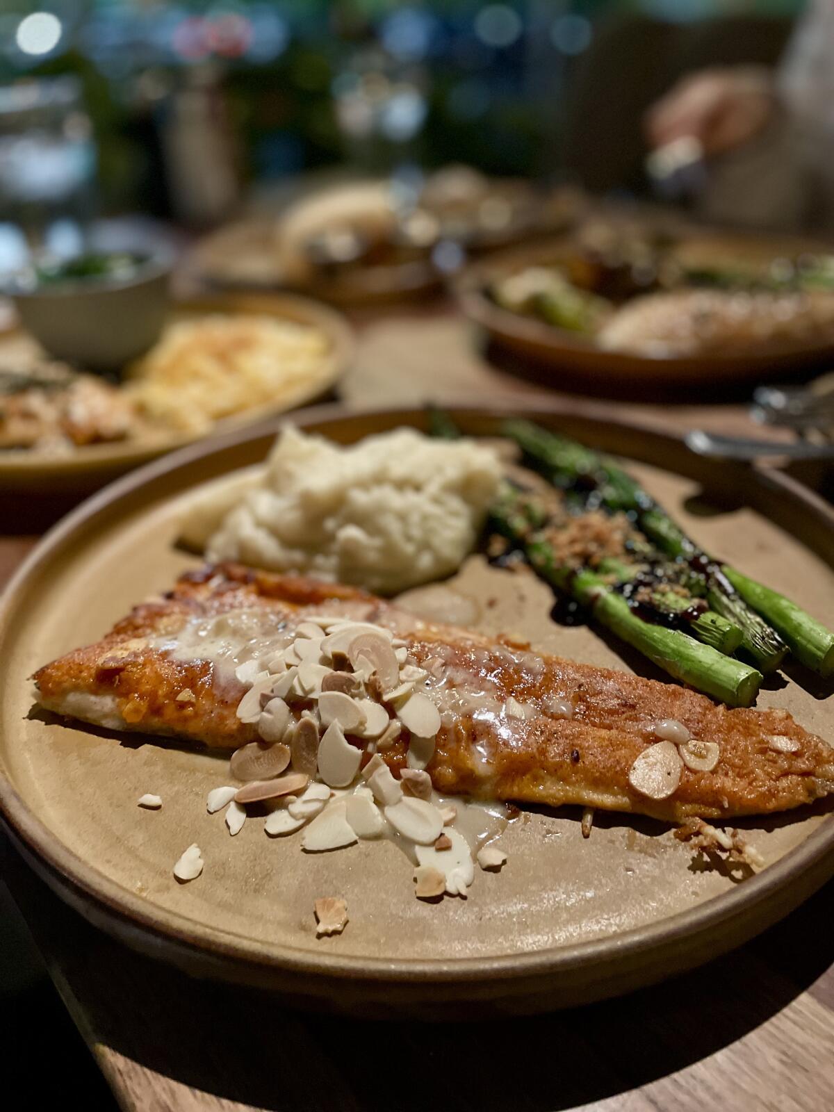 The Trout Amandine is one of the most reasonably priced entrées at King’s Fish House.