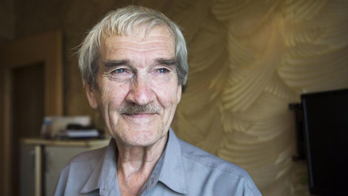 Former Soviet missile defense forces officer Stanislav Petrov in seen in his home in Fryazino, near Moscow, on Aug. 27, 2015.