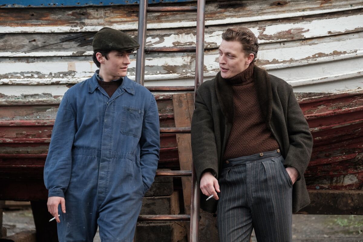 Fionn Whitehead as Jackie Bunton and Jack Bandeira as Kenny Bunton in "The Duke."