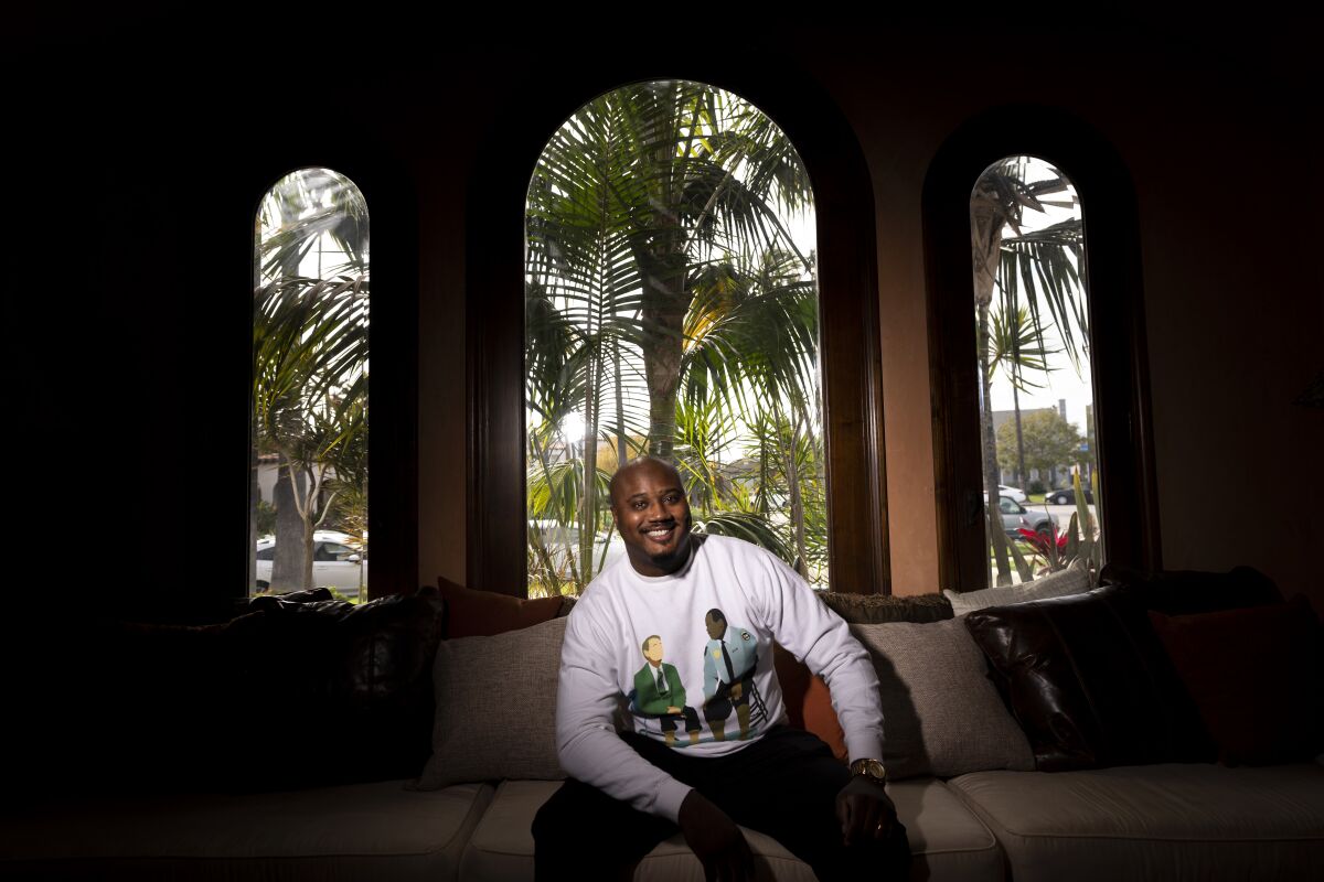 Brandon Brown poses for photos in Los Angeles, Thursday, March 25, 2021. 