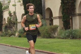 Hayden Johnson running at the Balboa Park 8 Miler.