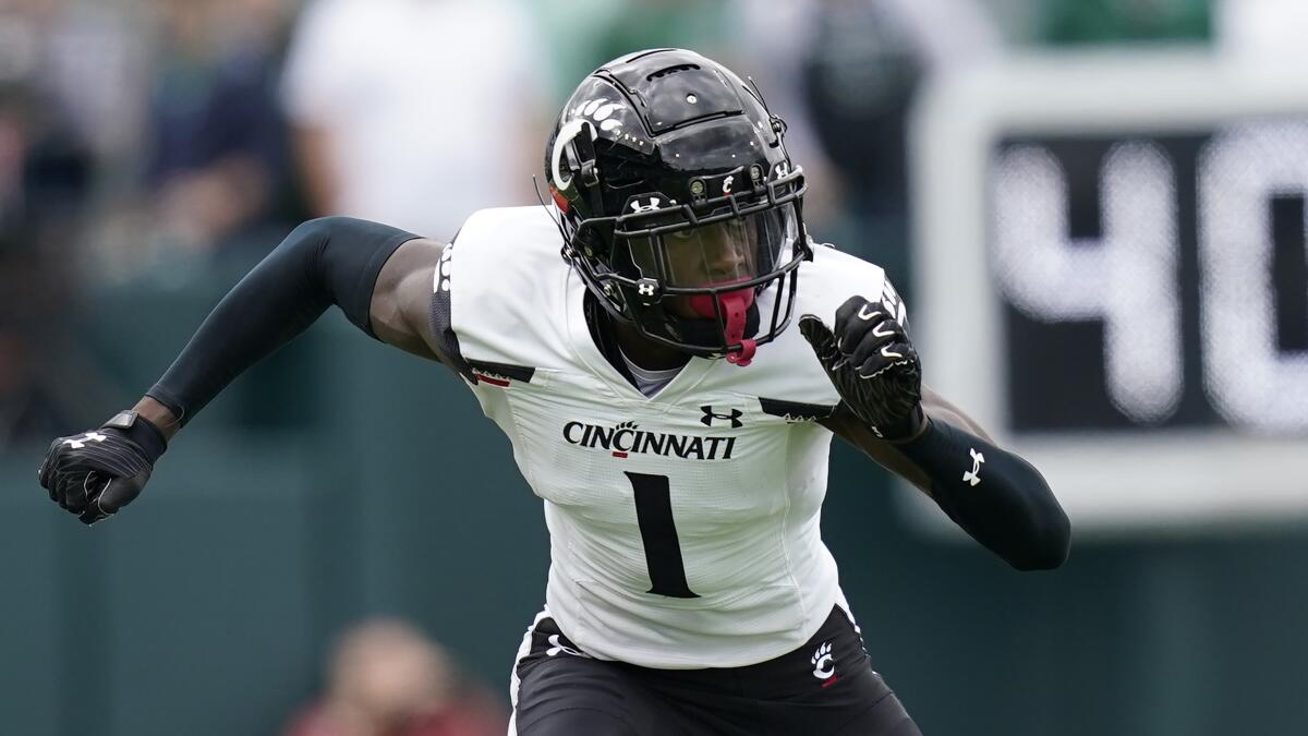 Cincinnati cornerback Ahmad Gardner pursues  against Tulane in October.