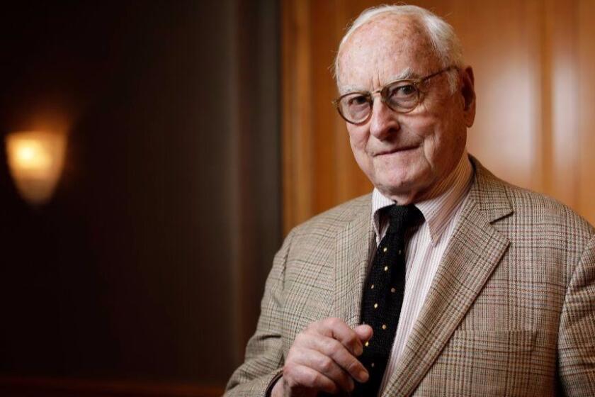 LOS ANGELES, CALIF. -- DECEMBER 01, 2017: Screenwriter James Ivory, of the Merchant and Ivory films, who at 89 has the film "Call Me By Your Name" sweeping the early awards. (Myung J. Chun / Los Angeles Times)