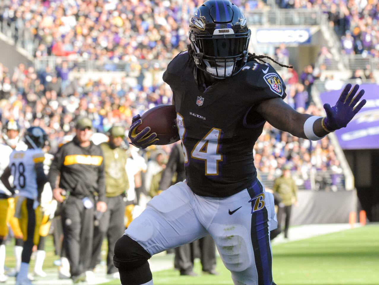 Ravens running back Alex Collins was arrested March 1 after a crash in Owings Mills, police and the team said. He has been charged with possession of more than 10 grams of marijuana, intent to distribute marijuana and possession of a handgun in a vehicle.