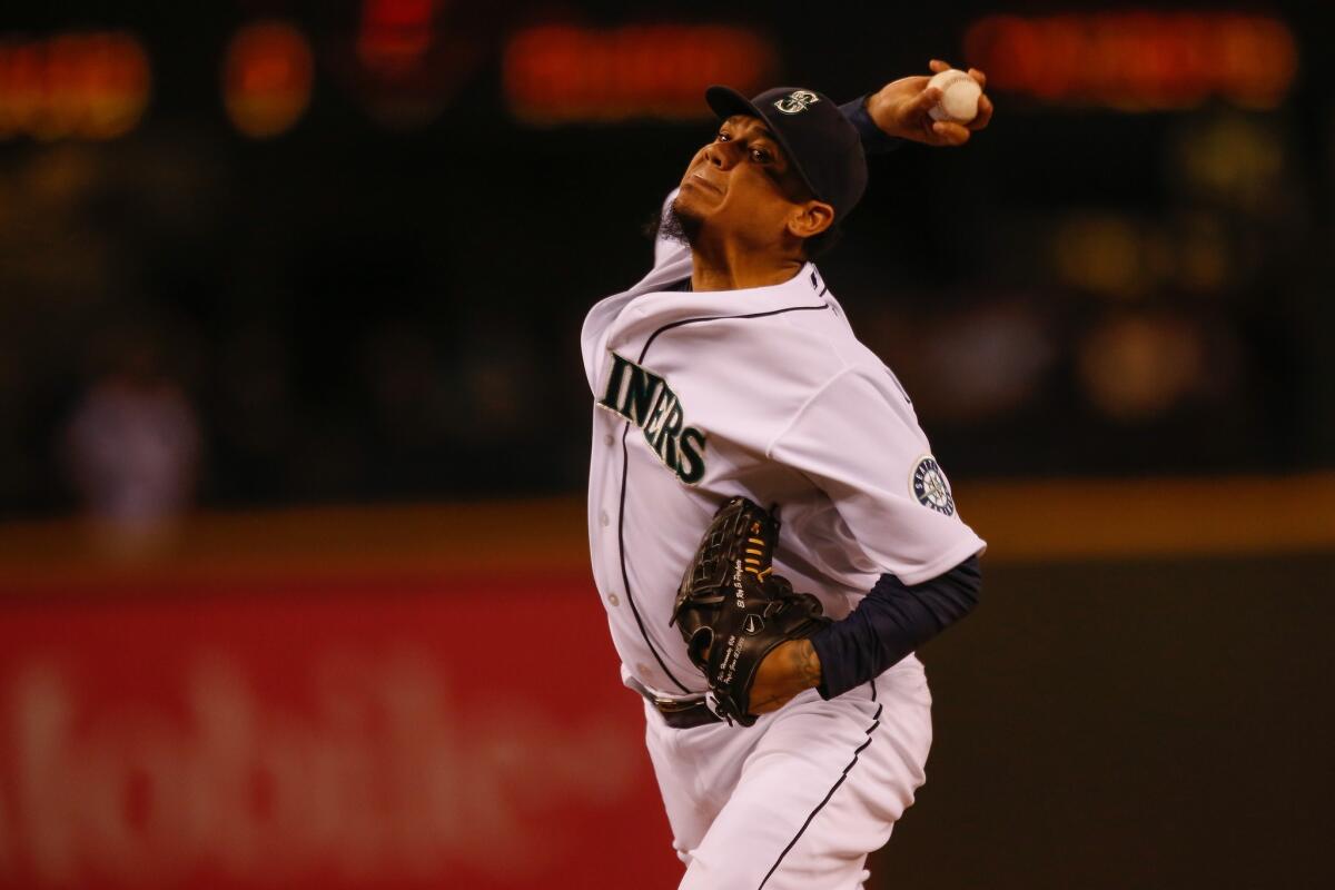 Seattle pitcher Felix Hernandez held the Angels to one run on four hits while striking out nine batters over 8 2/3 innings. The Mariners defeated the Angels, 3-1.