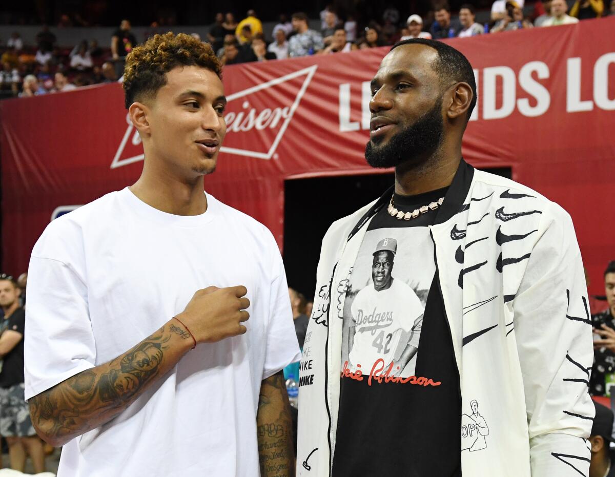 Lakers forward Kyle Kuzma and LeBron James