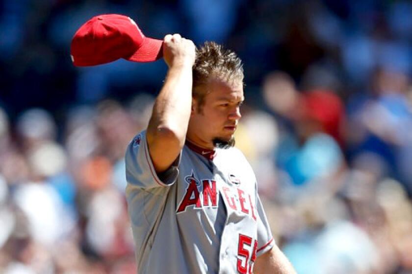 Joe Blanton has been removed from the Angels' starting rotation, he will be replaced by Garrett Richards who will start Saturday against the Oakland Athletics.