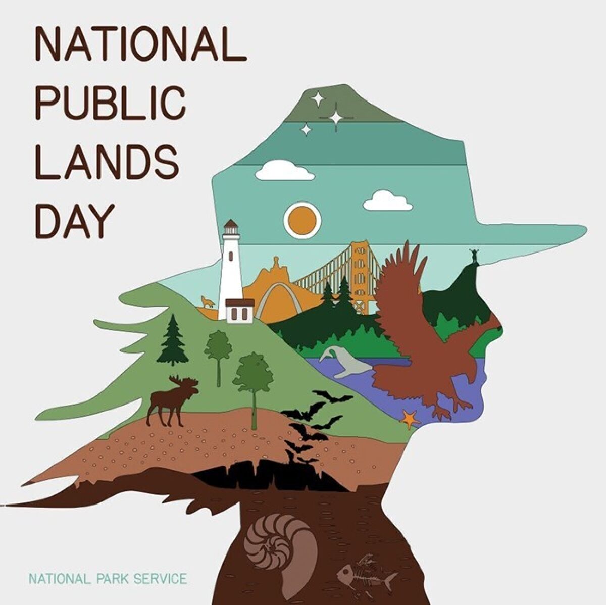 Illustrated poster promoting National Public Lands Day.