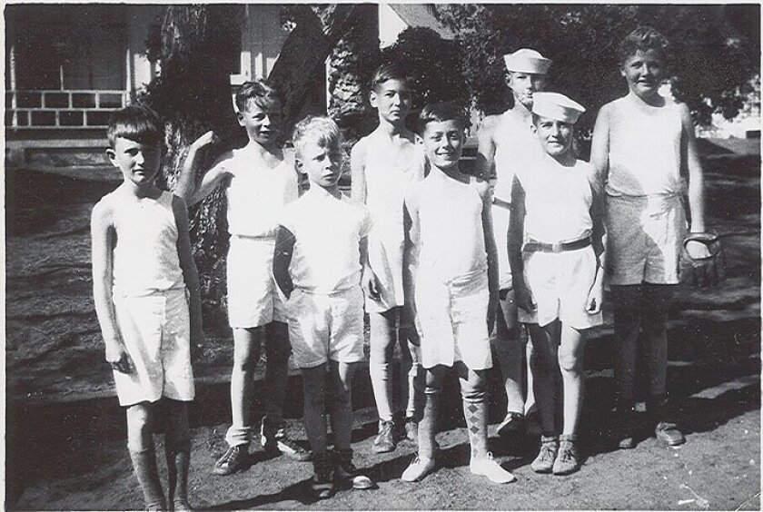 Charles Curtis, second from left in back row, attended the Lomaland school for 11 years in the 1920s and '30s. The formal name was the "School for the Revival of the Lost Mysteries of Antiquity."