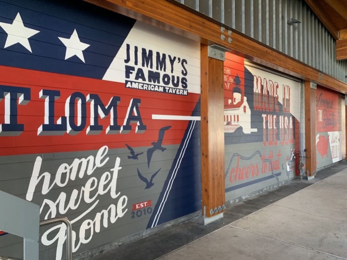 Jimmy's Famous American Tavern commissioned a new mural to celebrate its 10th anniversary and the Fourth of July.