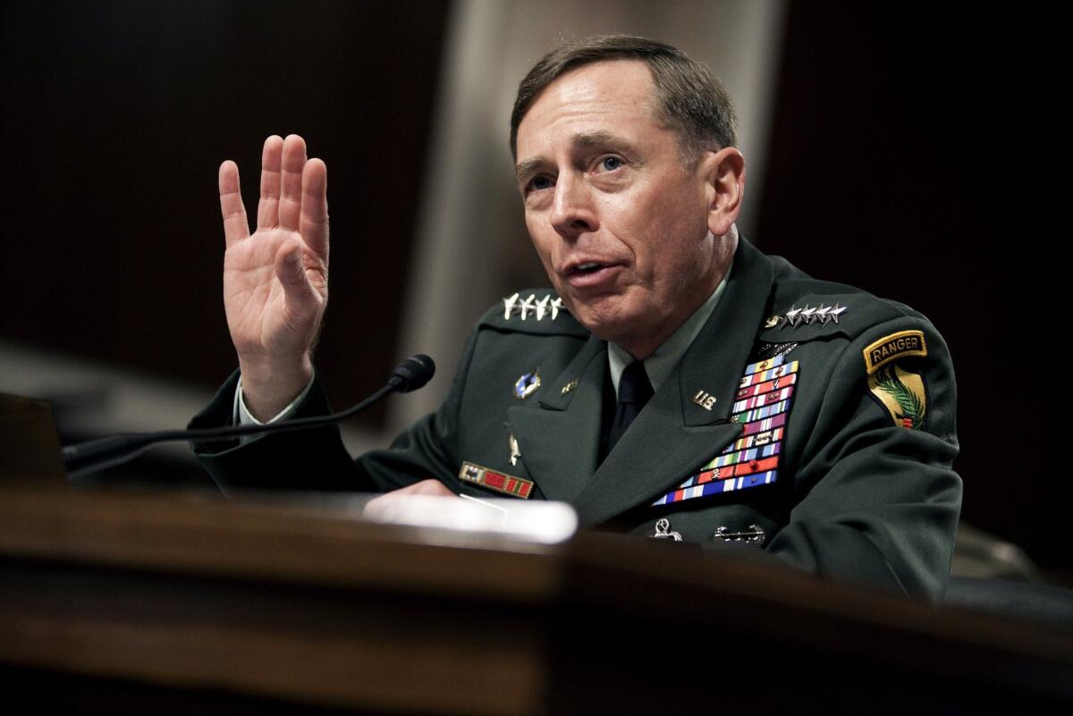 David Petraeus speaks before the Senate Armed Services Committee on Capitol Hill in 2010.