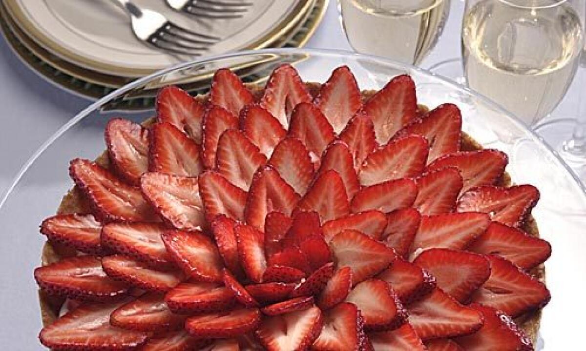 Save room for dessert: Strawberry crostata rests atop a layer of mascarpone.