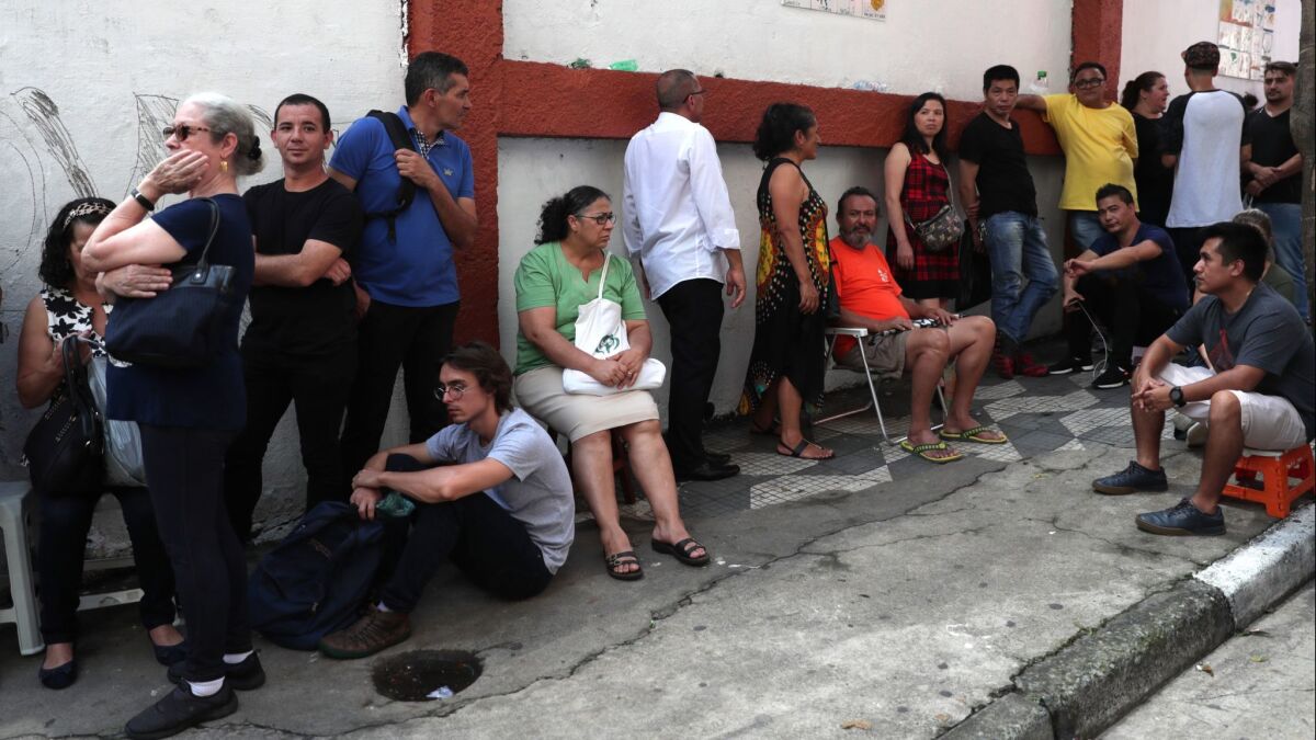 People line up in Sao Paulo for the yellow fever vaccine.