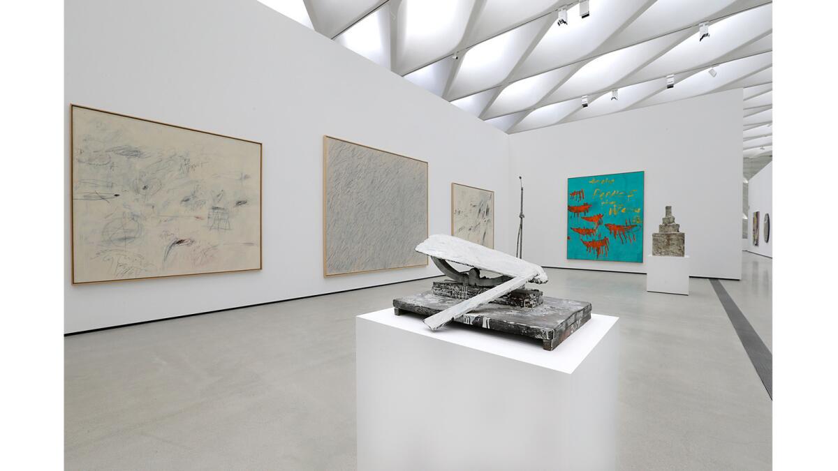 Installation view of Cy Twombly works.
