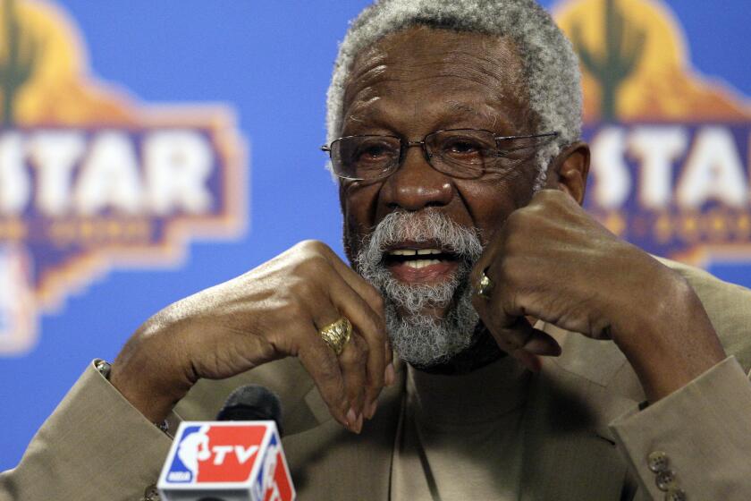 NBA to retire Celtics legend Bill Russell's No. 6 leaguewide - Los Angeles  Times