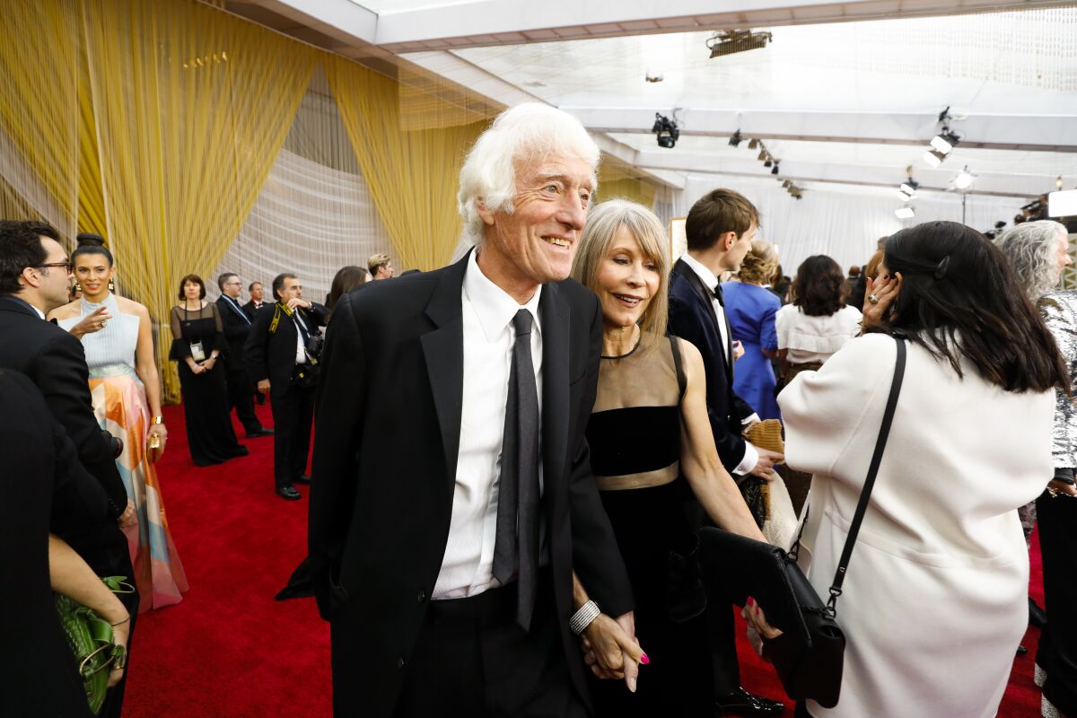 Roger Deakins and Isabella James Purefoy Ellis arriving at the 92nd Academy Awards.