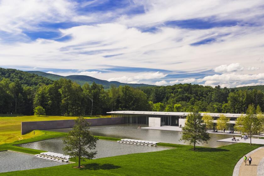 "Row" is staged in the Clark Art Institute's reflective pool.