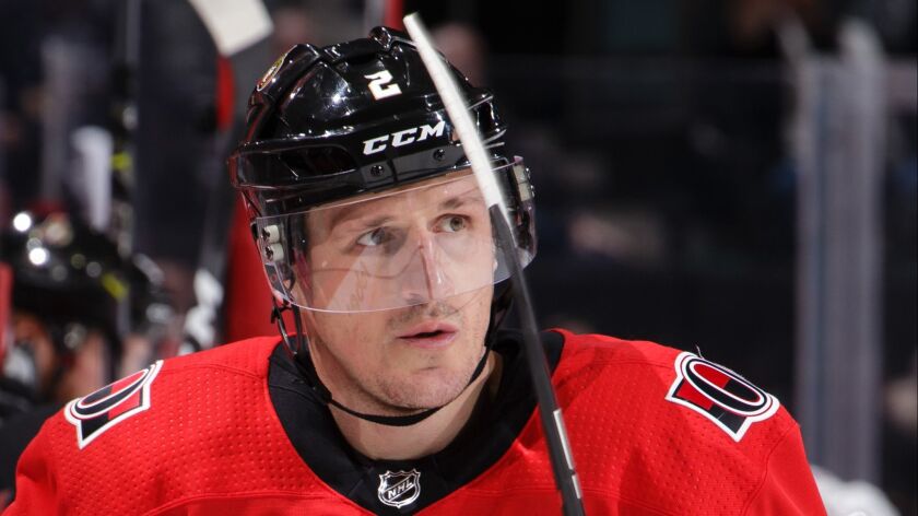 Dion Phaneuf was traded from Ottawa to the Kings on Tuesday night. He will be a veteran presence on a blue line that had played well until last month’s all-star break.