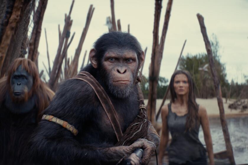 Una escena de la cinta de estreno "Kingdom of the Planet of the Apes”.