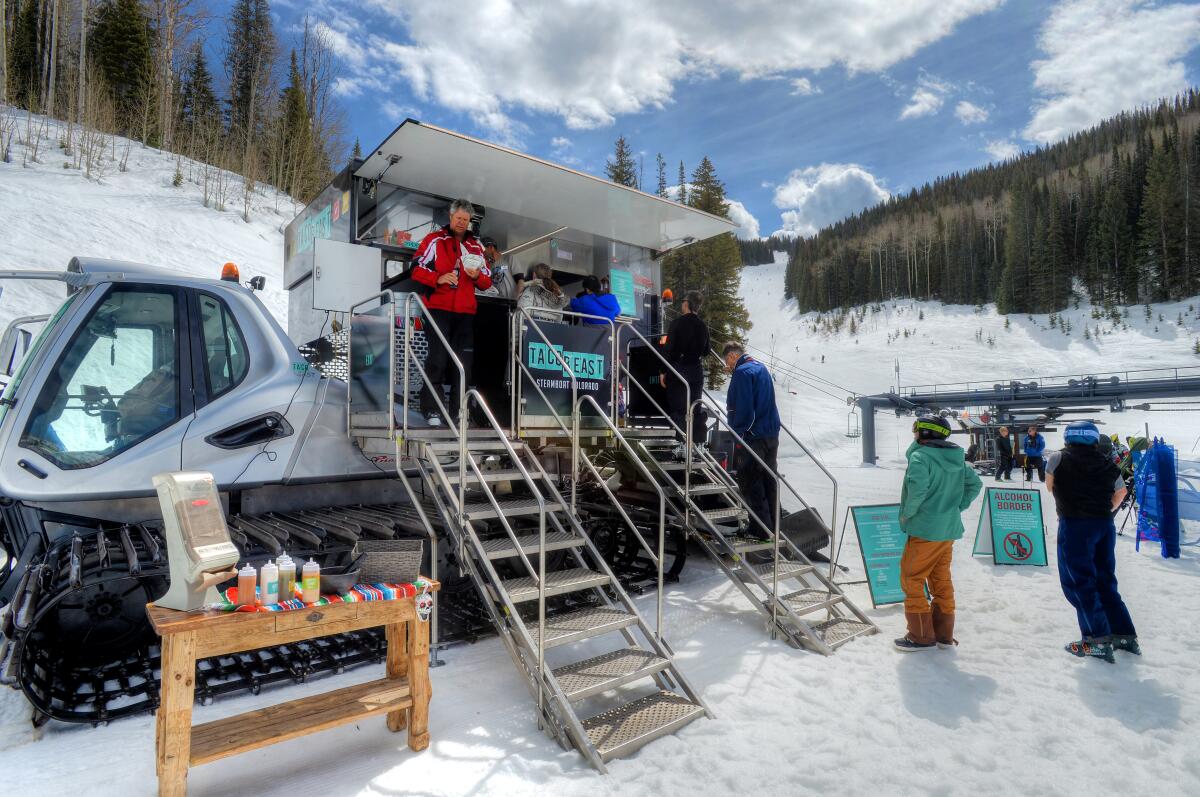 The roaming Taco Beast is a popular lunch spot at Steamboat Ski Resort in Colorado.