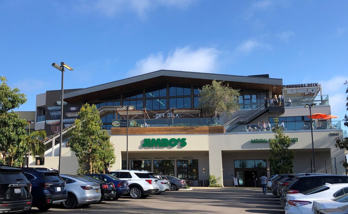 Sky Deck, a 26,000-square-foot upscale food hall,  above the Jimbo's market at Del Mar Highlands Town Center.