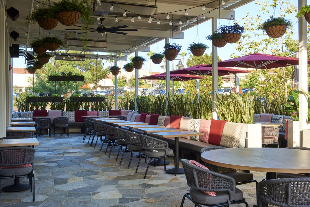 The patio at International Smoke, located at One Paseo.