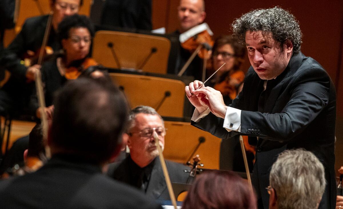 Gustavo Dudamel conducting Andrew Norman's "Sustain."