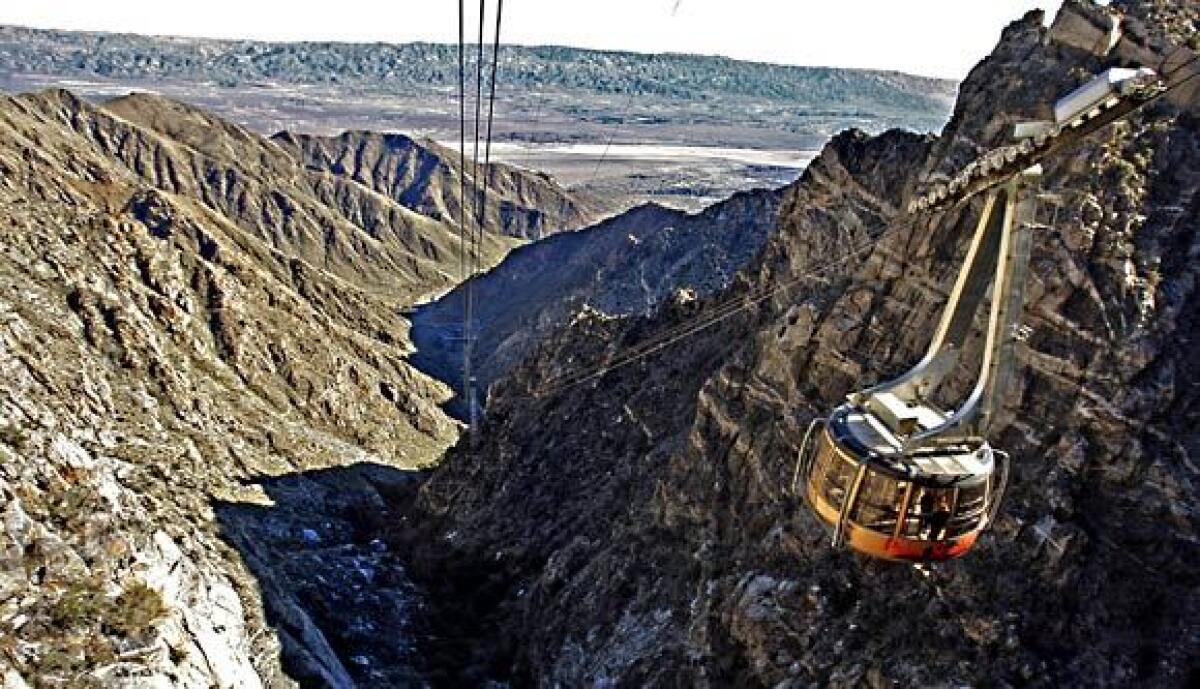 The Palm Springs Aerial Tramway takes passengers more than 8,500 feet up into the San Jacinto Mountains, part of the national monument.