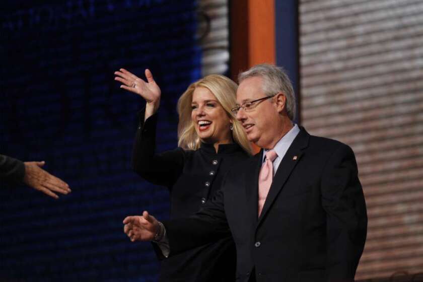 Florida Atty. Gen. Pam Bondi and Georgia Atty. Gen. Sam Olens at the 2012 Republican National Convention in Tampa, Fla.