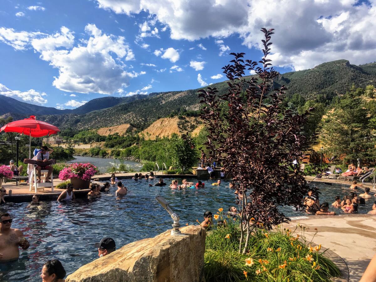 Iron Mountain Hot Springs in Glenwood Springs, Colo., is situated alongside the Colorado River.