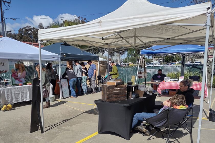 About 30 vendor booths were set up at the inaugural Ramona Certified Farmer’s Market on March 25.