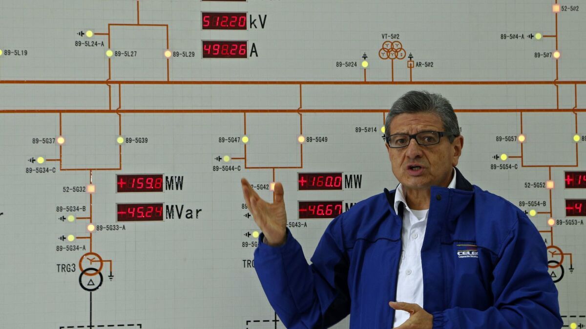 Gonzalo Uquillas of Ecuadorean state-owned electric company CELEC tours the troubled, China-funded Coca Codo Sinclair hydroelectric power plant in November 2018.