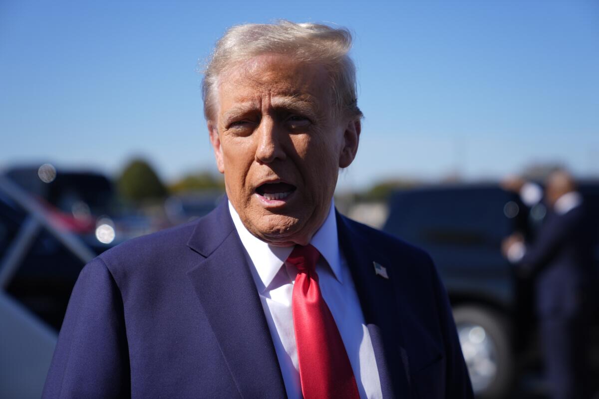 Republican presidential nominee former President Donald Trump at Philadelphia International Airport.